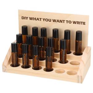 lot 4448 image: AceOrbit 3 Tier Wooden Essential Oil Organizer with Detachable DIY Board 5-20ml 18 Slots Essential Oils Racks Display Stand Roller Bottle Display Tabletop Storage for Nail Polish Fragrance Container
