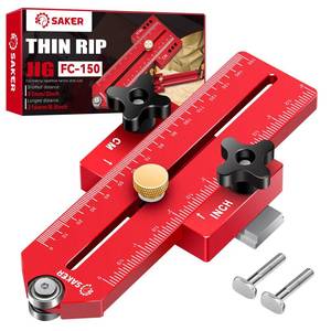 lot 4455 image: Saker Thin Rip Jig Table Saw Jig Guide, Making Repetitive Narrow Strip Cuts, Fit for 34 x 38 Slots, for Table Saw Band Saw Router Table
