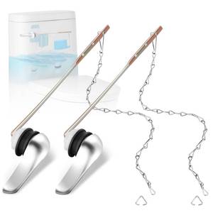 lot 4460 image: Yupjlia 2 Pack Toilet Handle Replacement Kit, Front Mount Toilet Flush Lever Replacement with Anti-Rust Metal RodStainless Steel Flapper Chain, Tank Bowl Handle Trip Levers