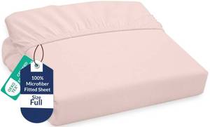 lot 4483 image: Royale Linens Fitted Sheet Full - Ultra Soft 1800 Brushed Microfiber - Hotel Luxury Bottom Sheets - Wrinkle Free & Fade Resistant - Deep Pocket Fitted Sheet Only (Full, Pink)