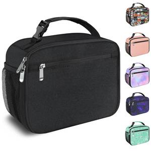 lot 4486 image: Kids Lunch Box for Boys Girls Lunch Bag Insulated Durable Lunchbox Children Lunch Tote Bag for School Black