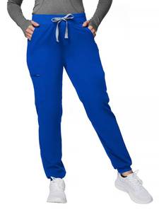 lot 4490 image: Kitmaz Scrub Pants for Women - Mid Rise 4-Way Stretch Anti-Wrinkle Slim Fit Jogger Pants, Drawstring & 5 Pockets(RoyalBlue,L)