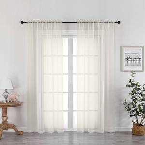 lot 4493 image: OWENIE Ivory Sheer Curtains 72 Inches Long 2 Panels, Transparent Voile Sheer Curtain Double Rod Pocket Gauze Drapes for Living Room Bedroom Window Sliding Glass Door Treatment, 42 x 72 Inch