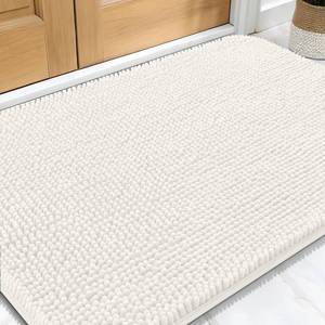 lot 4494 image: OLANLY Dog Door Mat for Muddy Paws 30x20, Absorbs Moisture and Dirt, Absorbent Non-Slip Washable Doormat, Quick Dry Chenille Mud Mat for Dogs, Entry Indoor Entryway Carpet for Inside Floor, Ivory