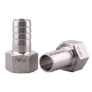 lot 6099 image: DERNORD 1 Barbed Hose x 34 NPT Female - Home Brew Fitting 304 Stainless Steel Pack of 2