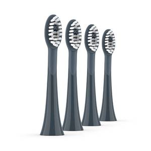 lot 6105 image: ORDO Replacement Sonic Toothbrush Heads with Pulse Technology for Teeth Cleaning, Plaque Removal, Silicone Polishing, Deep Clean Bristles, Adults, Pack of 4, Black Charcoal Grey