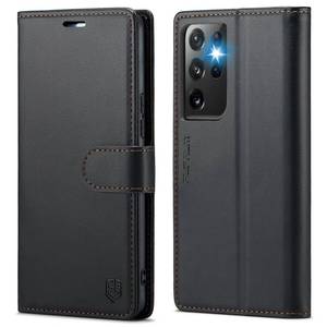 lot 6132 image: FLIPALM Wallet Case for Samsung Galaxy S21 Ultra, RFID Blocking Credit Card Holder, PU Leather Folio Flip Kickstand Protective Shockproof Cover for Samsung S21 Ultra (Black)