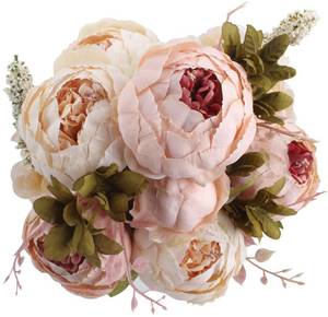 lot 6137 image: Duovlo Fake Flowers Vintage Artificial Peony Silk Flowers Wedding Home Decoration,Pack of 1 (Light Pink)