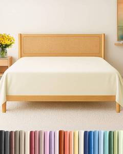 lot 6141 image: Full Size Flat Sheet - Hotel Quality Top Flat Bed Sheet Only - Ultra-Soft, Breathable & Cooling - Fade & Wrinkle Free - Easy-Care, Stain & Shrink Resistant Bedding - Easy-Fit & Oeko-Tex - Off White