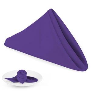lot 6142 image: PLOYMONO Purple Heavy Duty Polyester Napkins - 17 x 17 Inch Solid Washable Cloth Dinner Napkins - Set of 8 Napkins with Hemmed Edges - Great for Weddings, Parties, Banquets Dinner & More
