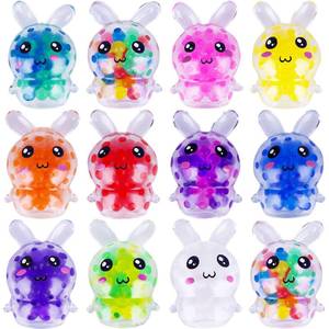 lot 6143 image: Exun 12 Pcs Easter Bunny Mini Squeeze Balls, Easter Basket Stuffers, Easter Egg Fillers, Squishies Stress Relief Fidget Toys for Kids Boys Girls Toddlers Gifts Party Favors
