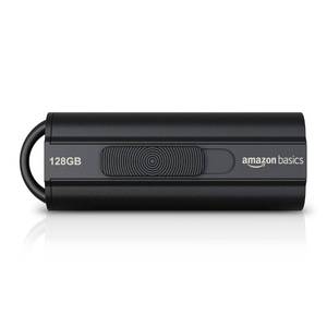 lot 6148 image: Amazon Basics 128 GB Ultra Fast USB 3.1 Flash Drive, Retractable, High-Speed Data Transfer Storage Device, Black