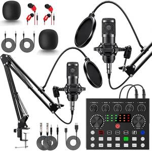 lot 6149 image: Podcast Equipment Bundle for 2, V8s DJ Mixer Voice Changer with BM-800 Podcast Microphone Bundle - Studio Condenser Microphone Perfect for Podcasting, Recording, Singing, Streaming and Gaming
