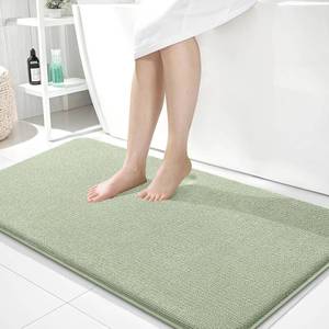 lot 6151 image: OLANLY Thick Memory Foam Large Bathroom Rugs 40x24, Extra Soft Absorbent Bath Rug, Quick Dry Bath Mat, Non-Slip, Machine Washable Mats for Bathroom, Tub and Shower, Home Decor Accessories, Sage Green