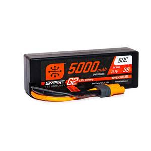 lot 6154 image: Spektrum 11.1V 5000mAh 3S 50C Smart LiPo G2 Hard Case Battery with IC5