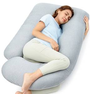 lot 6238 image: Momcozy Pregnancy Pillows with Cooling Cover, U-Shaped Full Body Maternity Pillow for Side Sleepers 57 Inch - Support for Back, Hip, Belly, Legs for Pregnant Women