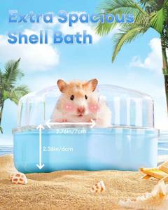lot 6244 image: BUCATSTATE Hamster Sand Bath Kit Hamster Sand Bath Container Ultra Large Transparent Toilet for Syrian Hamsters Accessory for Small Animals(Blue, Shell-Shape)
