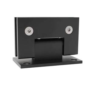 lot 6267 image: CKB 90 Degree Heavy Duty Solid Brass Shower Door Hinge, for 38-12 Thickness Tempered Glass, Wall to Frameless Tempered Glass Door Hinge, Matte Black