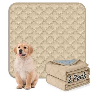 lot 6273 image: FunFurry Washable Pee Pads for Dogs - 2 Pack Reusable Waterproof Puppy Training Pads, Super Absorbent with Dog Paw Shape Non-Slip Backing (Cream, 36 X 41 - 2 Pack)