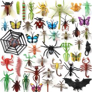 lot 6276 image: DOITEM Realistic Insect Toy Figures for Kids, 45Pack Colorful Assorted Play Bugs for Children, Toddler Education Themed Party Gift, Halloween Filler Cupcake Topper