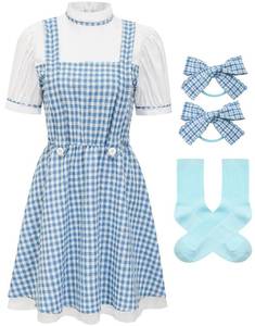 lot 6281 image: HMPRT Halloween Costume Women,Halloween Princess Costumes for Adults Basket Dress Socks Hair Bows Book Storybook Character Sexy,1-XL