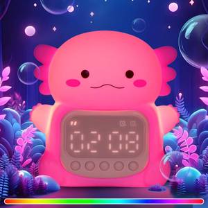 lot 6284 image: Aokpsrt Pear Alarm Clock with Night Light for Kids with Sleep Training Light and White Noise, Rechargeable Silicone Lamp OK to Wake Clock��Cute Tabletop Clock, Perfect Sleep Companion for Boys Girls