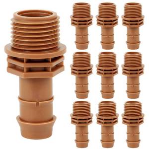 lot 6316 image: FoxRose PVC to Drip Irrigation Adapter, 12 PVC Male Pipe Thread (MNPT) x 12 Drip Irrigation Barbed Coupling Drip Line to Threaded Hose Adapter Fittings (10 Pack)