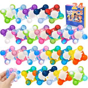 lot 6317 image: A24 PCS Pop Fidget Spinners - Colorful Party Favors for Kids - Sensory Toys for Stress Relief and Anxiety - Classroom Prizes,Goodie Bag Stuffers,Birthday Gifts