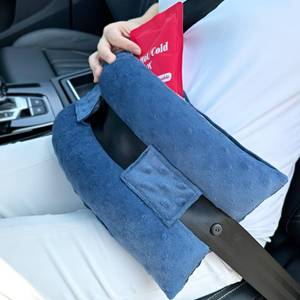 lot 6318 image: Hysterectomy Seatbelt Pillow Hysterectomy Recovery Must Haves Post Surgery Abdominal Pillows with IceHot Pocket for Tummy Tuck C-Section Recovery Gifts Minky Dot Denim Blue