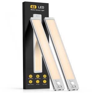 lot 6334 image: MCGOR 14.7inch Under Cabinet Lighting, 1 Pack Rechargeable Motion Sensor Light Indoor, 5 Levels Dimmable Magnetic Closet Light, Wireless Under Counter Lights for Kitchen, Stairs,Hallway