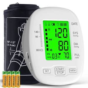 lot 6340 image: Blood Pressure Monitor, Blood Pressure Cuff 22-42cm - 2  99 Sets of Memory, 4AAA Battery Included, White