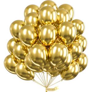 lot 6348 image: PartyWoo Gold Balloons 50pcs 12 Inch Gold Latex Helium Balloons for Birthday Wedding Anniversary Baby Shower Graduation Bachelorette Retirement Engagement Tea Casino Disco Party Decorations Gold-G101