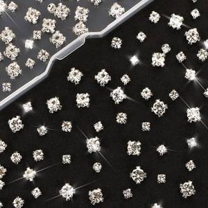 lot 6349 image: Sew On Rhinestones, UHOMENY 360PCS Clear Crystal Sew on Rhinestone Glass Claw Rhinestone Gems Stones Rhinestone for Craft Diamond Stone Metal Back Prong Setting Craft for Jewelry Clothes Shoes Costume