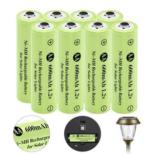 lot 6367 image: JiajaX Ni-MH Rechargeable AA Batteries, AA 600mAh 1.2V Solar Batteries for Garden Landscaping Outdoor Solar Lights, String Lights, Pathway Lights (8 Pack)