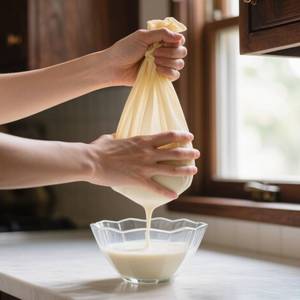 lot 6374 image: Precut Cheesecloth, 15 x 15 4 Pack, Grade 100,Reusable Ultra Fine Cloth Strainer for Straining, Cooking & Juicing, 100% Unbleached Cotton Cheese Cloth for Making Cheese,Washable