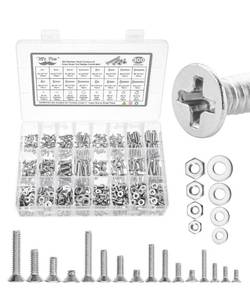lot 6378 image: Mr. Pen- Nuts and Bolts Assortment Kit, 900 pcs, Stainless Steel, Phillips Flat Head Assorted Nuts and Bolts, Nut Bolt and Washer Assortment
