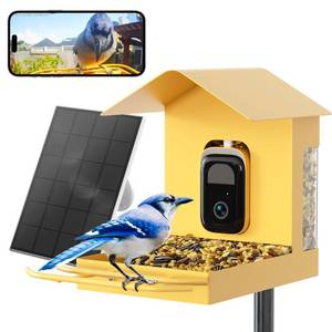 lot 6379 image: Bilantan Metal Smart Bird Feeder with Camera Solar Powered, 5G2.4G WiFi Compatible, Lifetime Free Al Birds Identification, 2.5K Video Bird Feeder, Ultimate Gifts for Bird Lovers