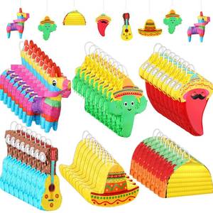 lot 6381 image: Foilswirl 12 Pcs Mini Mexican Donkey Pi�ata Bulk - Rainbow Color Donkey Taco Hat Chili Guitar Cactus Cookie Pi�ata for Cinco De Mayo Mexican Independence Day Carnival Party Decor Taco Tuesday Event