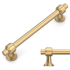 lot 6386 image: Amerdeco 10 Pack Champagne Bronze Cabinet Pulls 5 Inch(128mm) Hole Center Drawer Pulls Cabinet Hardware Kitchen Cabinet Handles for Bathroom Dresser Pulls ZH0069