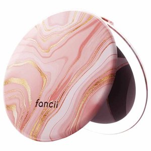 lot 6409 image: Fancii Taylor LED Compact Mirror - Marble Rose