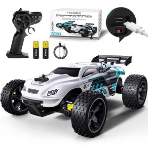 lot 11376 image: Tecnock RC Cars Remote Control Car for Kids, 118 Scale 20 KMH 2WD Offroad Buggy, 2.4GHz RC Racing Car with USB-C Easy Charging & 50 Mins Playtime, Toys Gifts for Boys & Girls