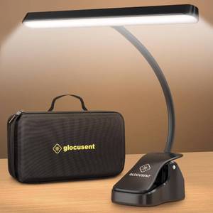 lot 11377 image: Glocusent Music Stand Light 57 LED Super Bright Piano Light with EVA Carrying Case, 3 Color & 5 Brightness, Rechargeable & 140-Hr Long Lasting, Perfect for The Piano, Sheet Music
