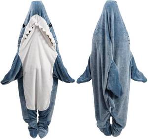 lot 11379 image: inkArts Shark Blanket Hoodie Kid, Wearable Shark Blanket, Shark Sleeping Bag, Soft Cozy Warm Flannel Hoodie, Shark Blanket Onesie Kids(XXXL), 3X-Large, Xxxl for 70-74 Inch Height