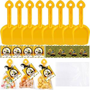 lot 11391 image: Capoda 30 Set Construction Theme Plastic Shovel with Clear Cellophane Bag Construction Theme I Dig You Cards and Ropes for Boys and Girls Classroom Exchange Prizes Vehicle Party Favor Supplies