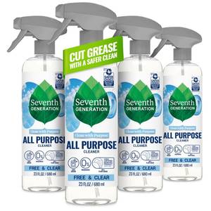 lot 11395 image: Seventh Generation All Purpose Cleaner, Biodegradable Formula, Free & Clear, 23 oz (Pack of 4)
