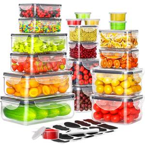 lot 11404 image: 40 PCS Food Storage Containers with Lids Airtight (20 Containers & 20 Lids), Plastic Storage Meal Prep Container-Stackable 100% Leakproof & Microwave Organization and Storage Sets, Lunch Containers