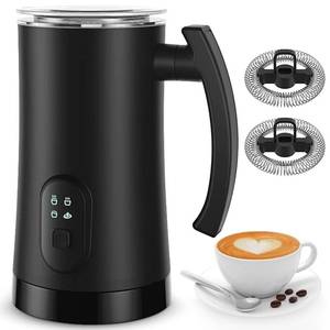 lot 11417 image: Electric Milk Frother, 4 in 1 Milk Steamer,11.8oz350ml Automatic Warm and Cold Foam Maker for Coffee,Latte, Cappuccino, Macchiato, Hot Chocolate (Used)