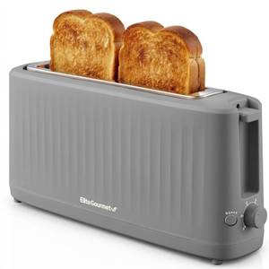 lot 11438 image: Elite Gourmet ECT2517G SLIMTOAST 2-Slice Long Slot Toaster, Cool-Touch Body, 6 Browning Shades, Extra-Wide 1.5 Slot for Artisan Bread, Bagels, Waffles & English Muffins, Grey