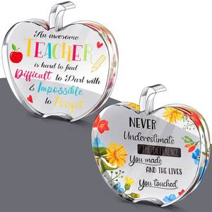 lot 12021 image: Chunful 2 Pcs Class of 2026 Teacher Appreciation Gifts Acrylic Paperweight Graduation Gifts Thank You Teacher from Students End of Year for First Day of School Presents Retirement Day(Sunflower)