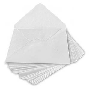 lot 12023 image: Wanderings Handmade White Deckle Edge Envelope - Medium Size 5.25 x 7.25 Package of 25 - for Save the Dates, Wedding Invitations, Calligraphy, Letterpress - 150 GSM